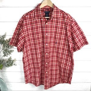 NAUTICA Red and Blue Plaid Short Sleeved Shirt